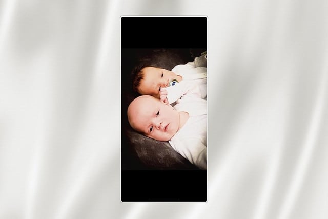 Twins Franky Stewart Ure Redding and Harry Johnny Ure Redding from Falkirk, born on March 27.