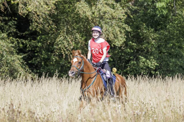 Hollie Brewell with Cotswolds Shaquille (affectionately known as "Sharqui"),