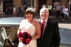 Lynn Collins, of Chesterfield, who has helped write and record a song for Covid-19 victims after the death of her dad Tony.