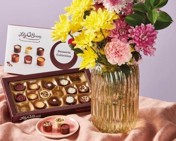 Flowers and chocolates.
