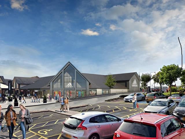 Artist's impression of how the new flagship Adidas store at East Midland Designer Outlook will look.