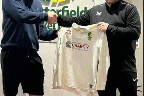 Club captain Harry Wilmott, left, welcomes Kieran Marsh to the Chesterfield squad.