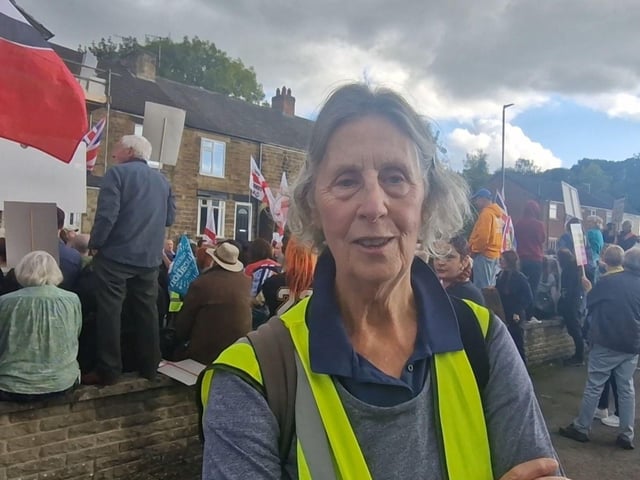 Jeannie Robinson, Secretary at Stand Up to Racism Chesterfield said she was 'immensely proud of over 360 people who have come to the protest on their side'.