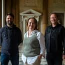 Sarah McLeod, chief executive to Wentworth Woodhouse Preservation Trust, with film-maker and director James Lockey and script-reader and screenwriter Paul Hutchinson (right).