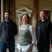 Sarah McLeod, chief executive to Wentworth Woodhouse Preservation Trust, with film-maker and director James Lockey and script-reader and screenwriter Paul Hutchinson (right).