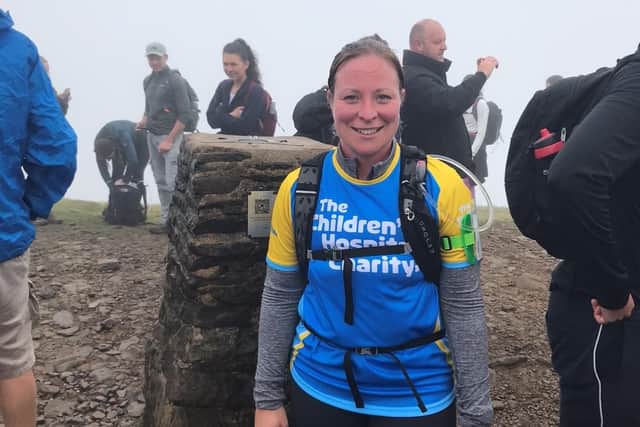 Leanne Faulkner during her Yorkshire Three Peaks challenge.