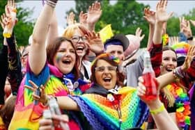 Revellers having fun at Chesterfield Pride 2022 (photo by Swahlita Collins)