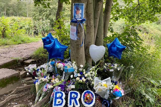 Floral tributes have been left to Logan Folger, who died helping a friend on the Chesterfield Canal at Staveley.