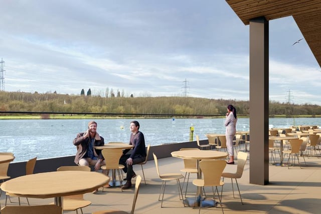 The view of the lake from the cafe at the revamped Rother Valley