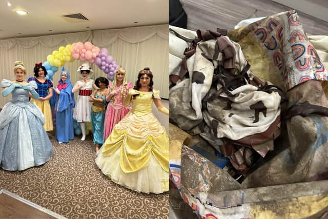 Amber Mae, who runs A Whole New World Entertainment, a business hosting theme parties for children, has been left upset after her two storage units in Chesterfield were flooded last weekend, causing £35, 000 worth of damage.
