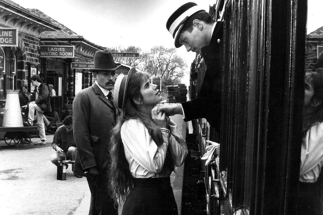 Filming at Midland Railway in May 1988 for an adaptation of The Rainbow by D.H Lawrence.  The series featured Imogen Stubbs as Ursula; other members of the cast included Tom Bell, Kate Buffery, Jon Finch, Martin Wenner, Jane Gurnet, Clare Holman and Eileen Way.  It was filmed on location in Nottinghamshire and Derbyshire.