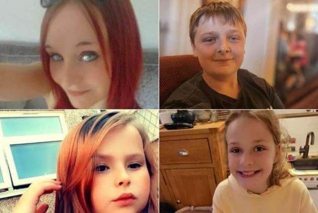 Damien Bendall is accused of murdering Terri Harris (top left), her son John Paul Bennett (top right), her daughter Lacey Bennett (bottom right) and Lacey's friend Connie Gent (bottom left)