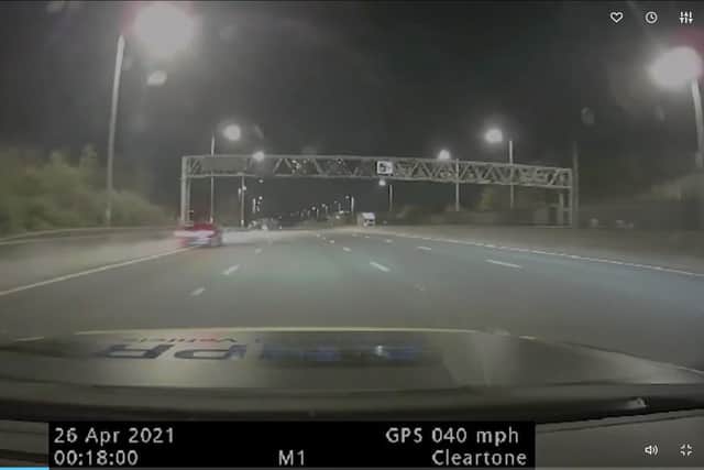 The car was clocked at 160mph on the M1 in Derbyshire.