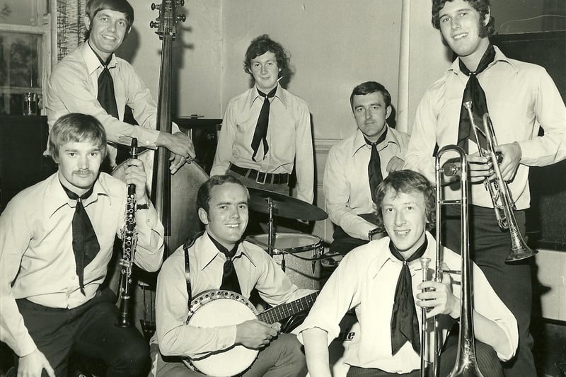 Can you remember watching traditional jazz band The Florence Stompers playing in village halls and miners welfare clubs In the Chesterfield borough? They recorded a performance at Edwin Swale School in the late 1960s.



Does anyone remember or know of the whereabouts of our piano player Tim Stubbins (Middle back) or drummer Stuart Baker (next to Tim)? The trombonist (front right) was Phil but I do not remember his surname. Can you help?

Readers can contact me at the address shown below or via barnstormers@tiscali.co.uk or via 07977685878.

 
Gordon Beastall