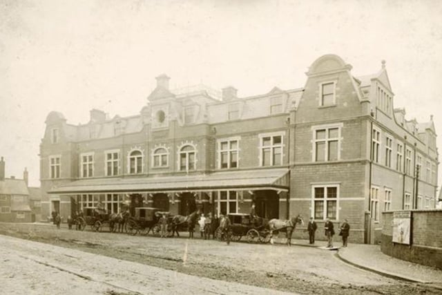 Thsi image from 1897 shows the Market Place station which used to stand next to what is now the Portland Hotel on West Bars