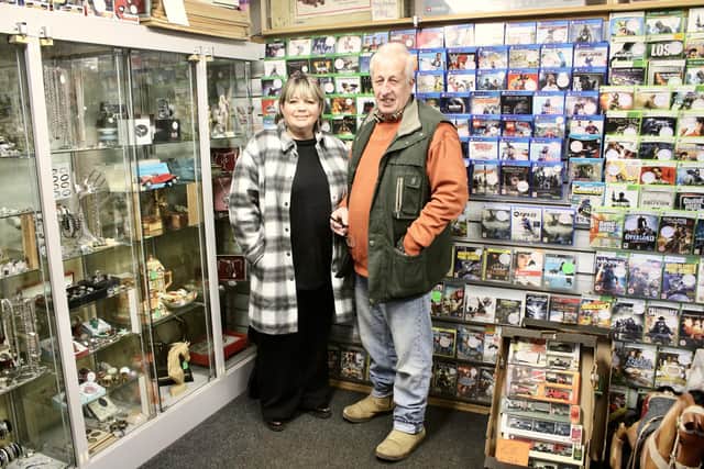 Wendy and John in their shop
