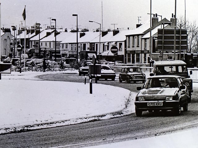 Chatsworth Road in Chesterfield, looking from town centre in the 1980's.