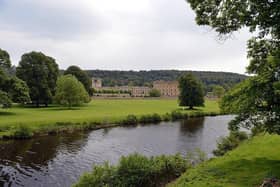 Chatsworth is surrounded by lush green parkland.