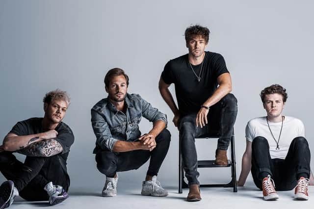 Lawson are back with a new album and tour. Pictured, from left, are bassist Ryan Fletcher, Adam Pitts, Andy Brown and Joel Peat.