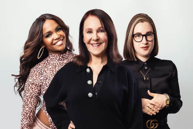 The Cher Show's choreographer Oti Mabuse, director Arlene Phillips and costume designer Gabriella Slade, pictured left to right (photo:  Oliver Rosser)