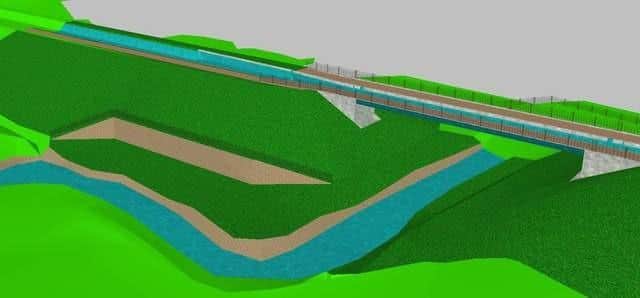 The sum of £91k was set aside for the design of Doe Lea Aqueduct, which will form part of the next stage of the restoration of Chesterfield Canal, while £38k was awarded to Derbyshire County Council for the resurfacing of Chesterfield Canal towpath between Brimington Road and Station Road. Plans show how an aqueduct will cross the River Doe Lea.