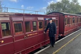 Train guard Chris Deeth has been involved at the Midland Railway Centre for many years.