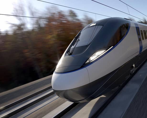 Chesterfield council chiefs have released an update on long-standing plans to build a maintenance depot for for these Alstom and Hitachi HS2 trains in Staveley. Image: Hitachi.