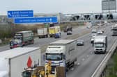 The M1 is closed in both directions to the south of the county
