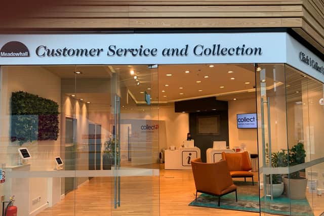 Meadowhall's new Customer Service and Collection department, where shoppers will be able to pick up clothes ordered online and try them on before deciding whether to keep them