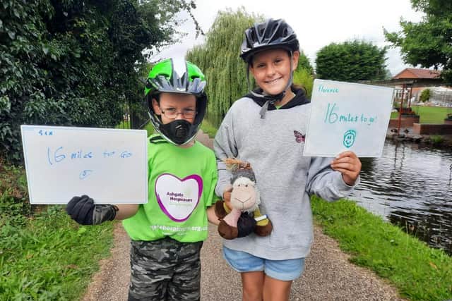 Bernard and Jeanette's grandchildren, Florence and Samuel, aged 11 and seven respectively, have fundraised for Ashgate Hospice. They cycled 16-miles across Birmingham, raising more than £1,600.