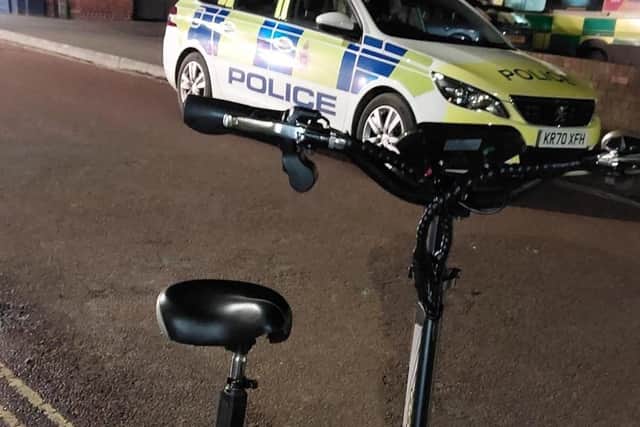 This scooter was seized by SNT officers.