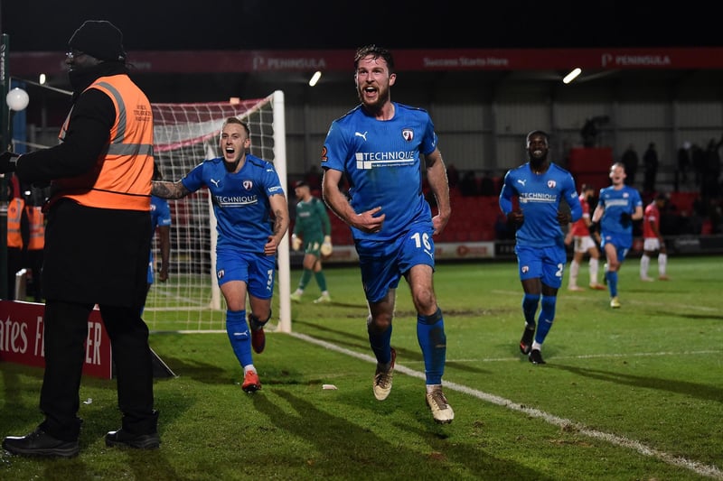 James Kellerman celebrates after scoring at Salford City as Chesterfield booked their place in the FA Cup third round.