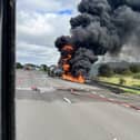 The fire took place earlier this week along the M1.
