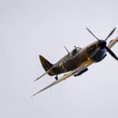 The Spitfire will pass over the site on Saturday and the Hurricane on Sunday in a British Memorial Flypast. (Photo by Finnbarr Webster/Getty Images)