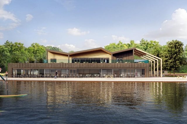 The picture shows how the new cafe would look from the lake at the revamped Rother Valley
