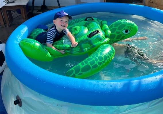 Hannah May comments: "My sons Charlie and Jacob love the paddling pool."