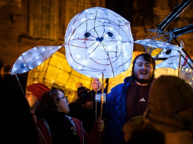 A few of the 400 lanterns carried in the parade (photo: Lamar Francois)