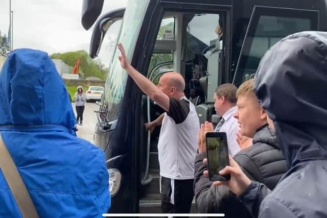 Chesterfield's players and management team departed for Wembley on Thursday afternoon.