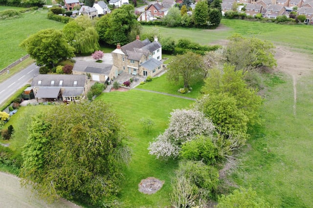Looking down on the property in its semi-rural location on the fringes of Chesterfield.