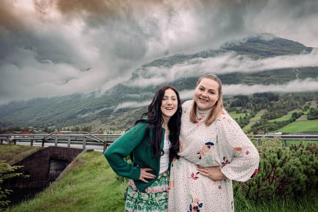 Emma and Amy Duffy on holiday in the fjords in September 2023.