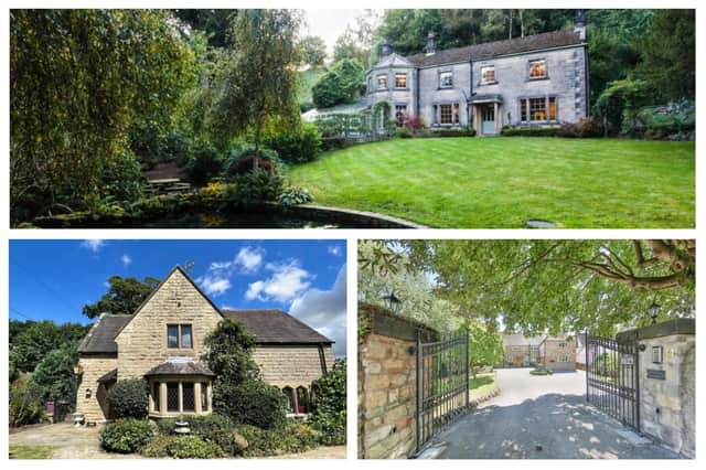 Houses on the market in Matlock, Chesterfield and Ogston, near Alfreton, are pictured clockwise from top.
