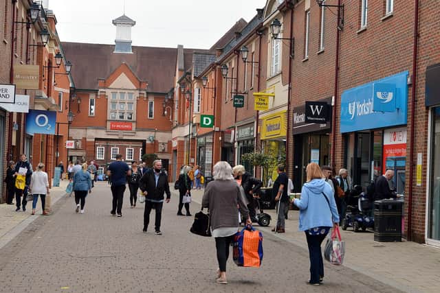 Shoppers in Chesterfield town centre. Pictures and video by Brian Eyre.