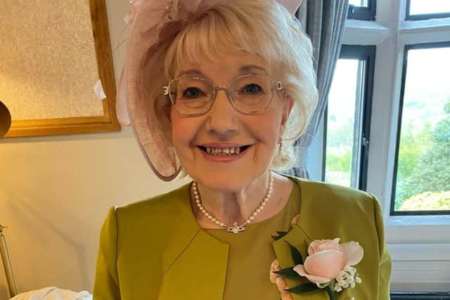 Pat Draper on daughter Vicky's wedding day.