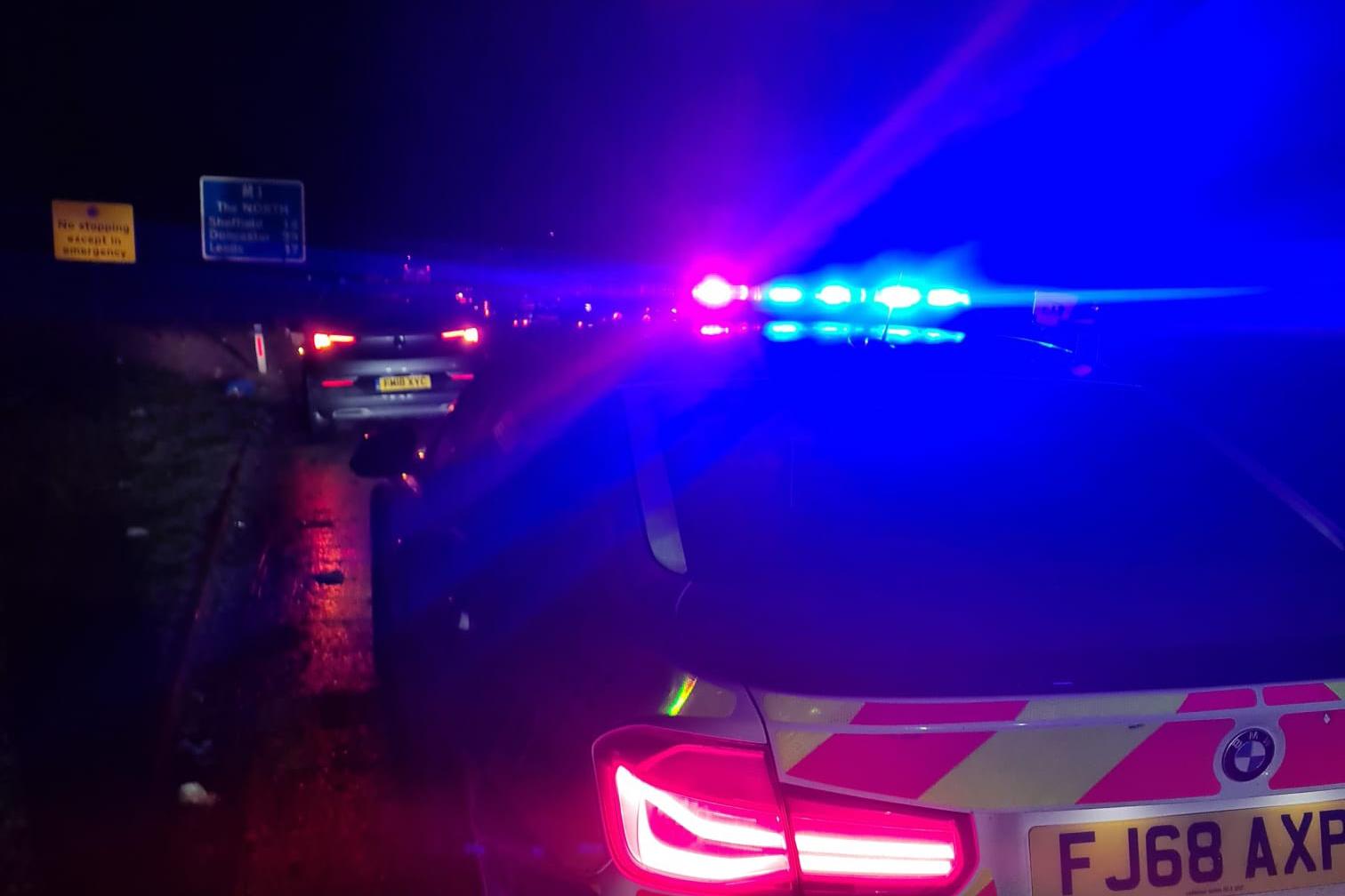 Drunk Derbyshire driver arrested after crashing car on M1 before ...