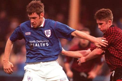 Tony Lormor, pictured left, played for the Spireites between 1994 and 1997.