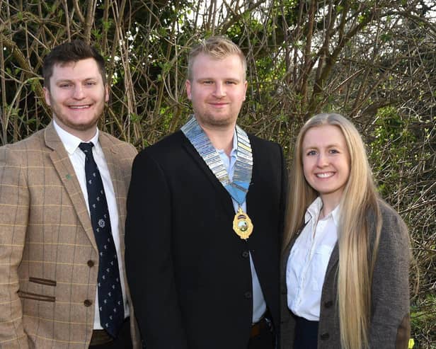 NFYFC Officer team: James Nixey, Drew Bailey and Jessica Rose