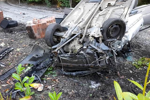 The aftermath of the crash in Spinkhill yesterday (Thursday, July 15). Credit: Staveley Fire Station.