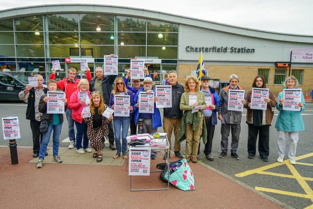 Chesterfield Railway Station 'save our ticket offices' protest earlier this year