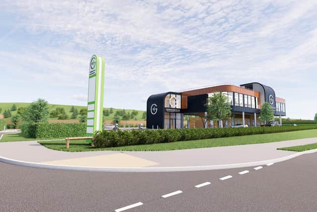 An artist’s impression of the new EV forecourt at Markham Vale.