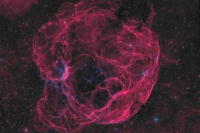 Simeis 147, also known as the Spaghetti Nebula, was taken by Martin Bradley using a 200mm lens.